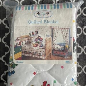 NEW Vintage 90's Dundee Disney Babies Quilted Baby Blanket Mickey Minnie Mouse